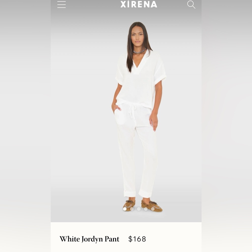 XiRENA White Jordyn Straight-Leg Drawstring Pants